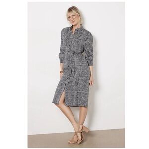 India Collection Emerson Fry Ry Belted Shirt Dress in Painterly Dots
